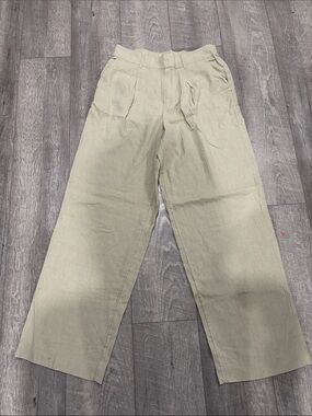 Wide Leg light green Linen blend Pants